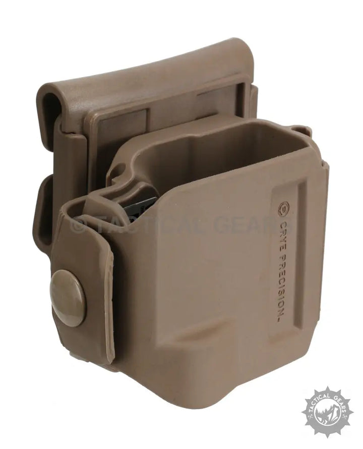 Tactical Holster for Glock with tan FDE polymer tactical magazine pouch and adjustable belt clip