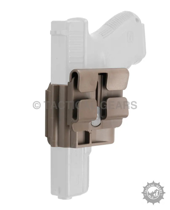 TAN Polymer Tactical Holster with Quick-Release Belt Attachment for Glock firearm