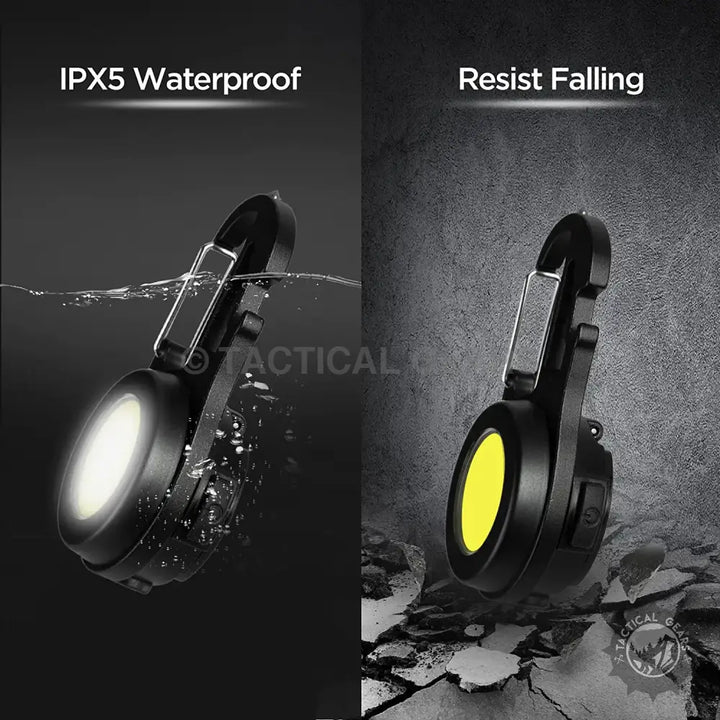 Durable waterproof Tactical Keychain Flashlight with carabiner clip for outdoor use