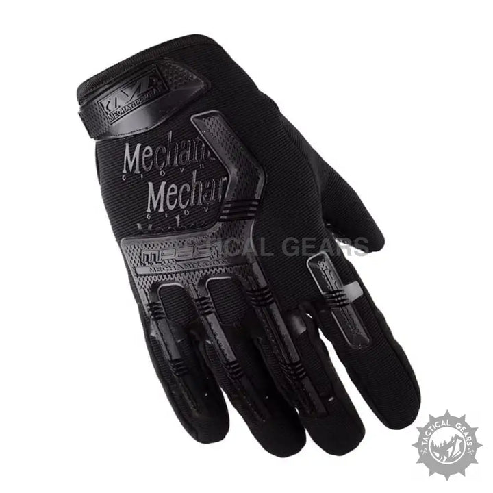 Black tactical Mechanix Gloves with reinforced knuckles and finger protection for durability