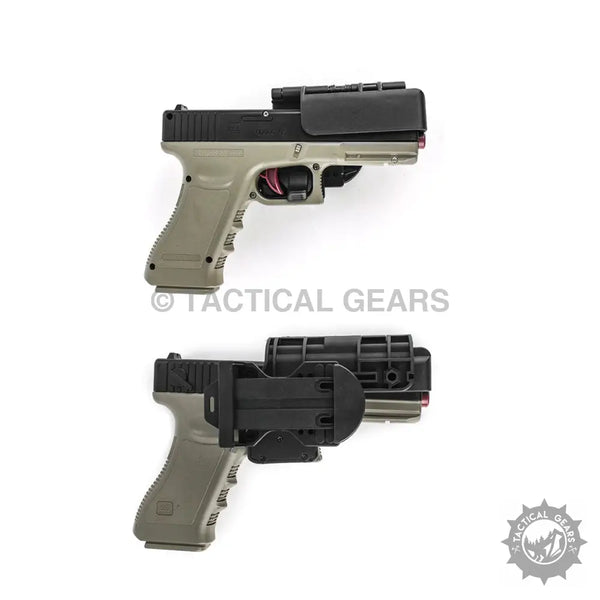 Spring loaded design quick cocking holster for Glock 17,19,22 with active retention