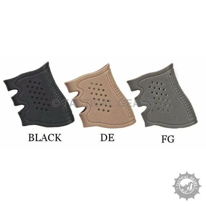 Rubber grip pack with three pistol rubber grips in black, dark earth, and foliage green