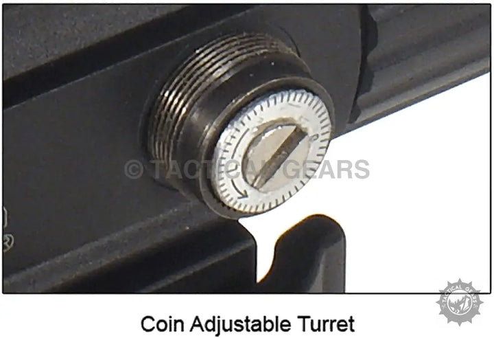Coin-adjustable turret for precise red green dot sight adjustments on UTG 3.8-inch sight