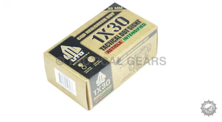 Brown cardboard box for UTG tactical red green dot sight with QD mount