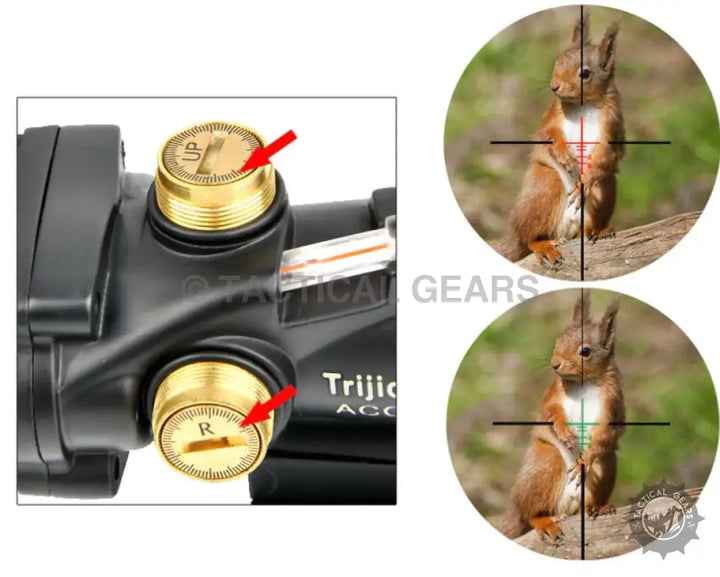 Rifle scope with windage and elevation turrets for Trijicon Tactical Red Dot Sight
