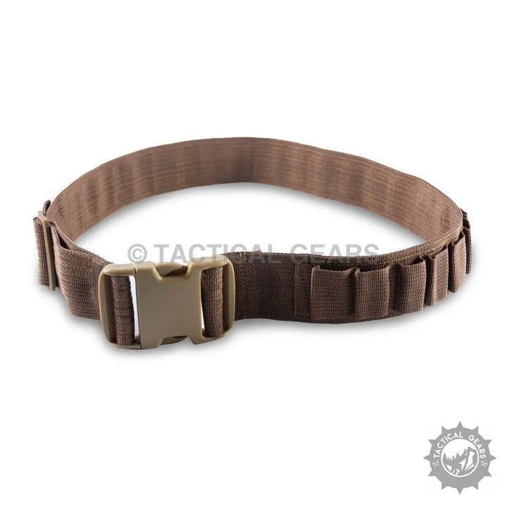 Brown Tactical Shotgun Cartridge Belt with Quick-Release Buckle for Shotgun Cartridges