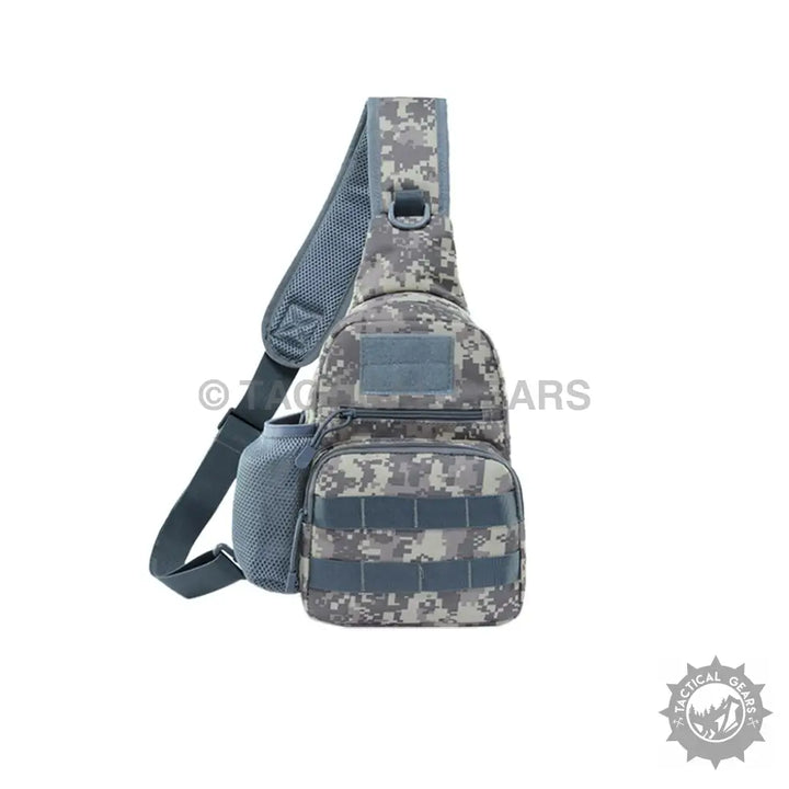 Digital camouflage tactical sling bag made of 600d Oxford fabric with MOLLE webbing