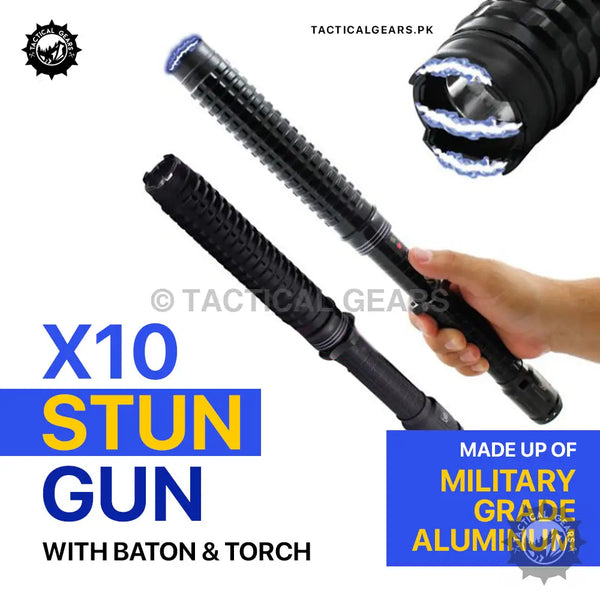 X10 Stun Gun & Baton & Torch Self Defence