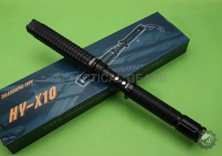 Black telescopic stun baton from X10 Stun-Gun & Baton & Torch product line