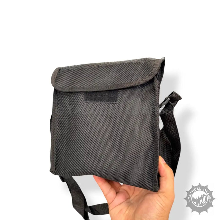 Black canvas tactical pouch with hook-and-loop closure for Textured Grip Optical 10x50 Binocular