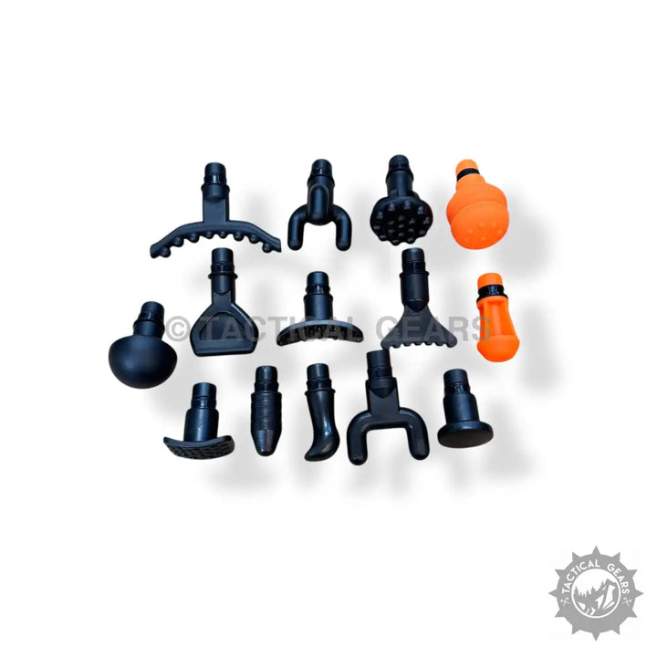 Black and orange massage gun attachments for Toloco Rechargeable Percussion Massager deep tissue