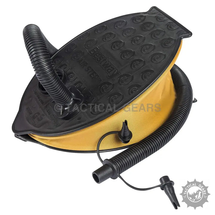 Black and yellow Treck X2 High manual air pump with flexible hose for inflatable tender boats