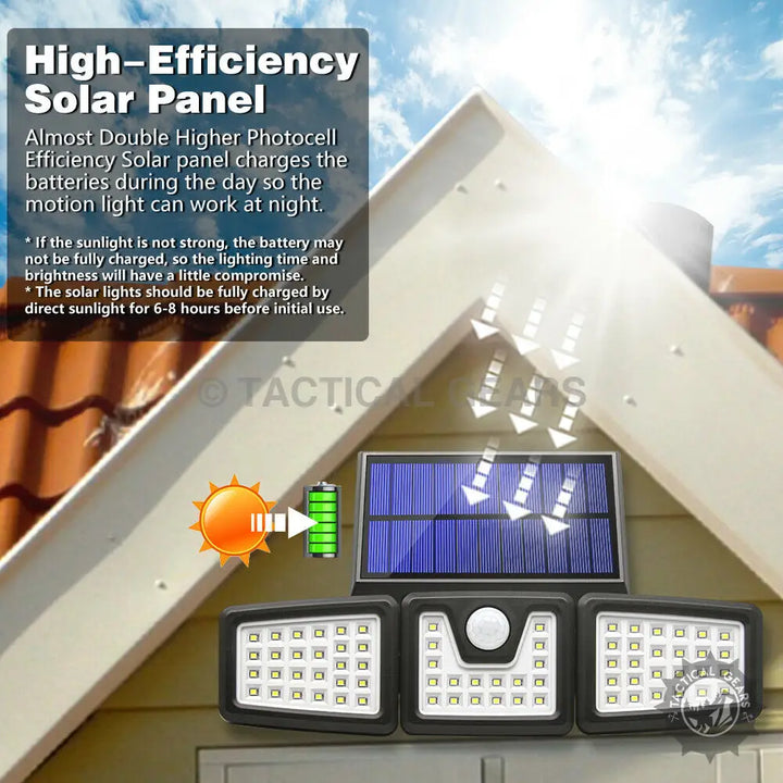Wireless solar security light with motion sensor and remote
