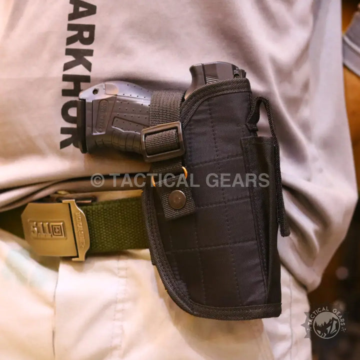 Universal Belt Holster with Strap Fabric Black Hunting & Shooting Accessories > Holsters