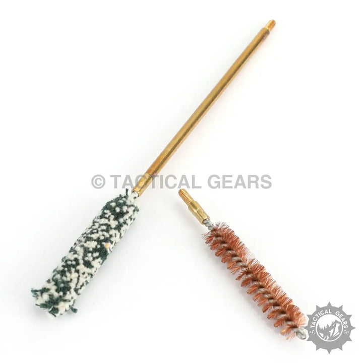 Black and white speckled cleaning tool in tool kit with wooden handle