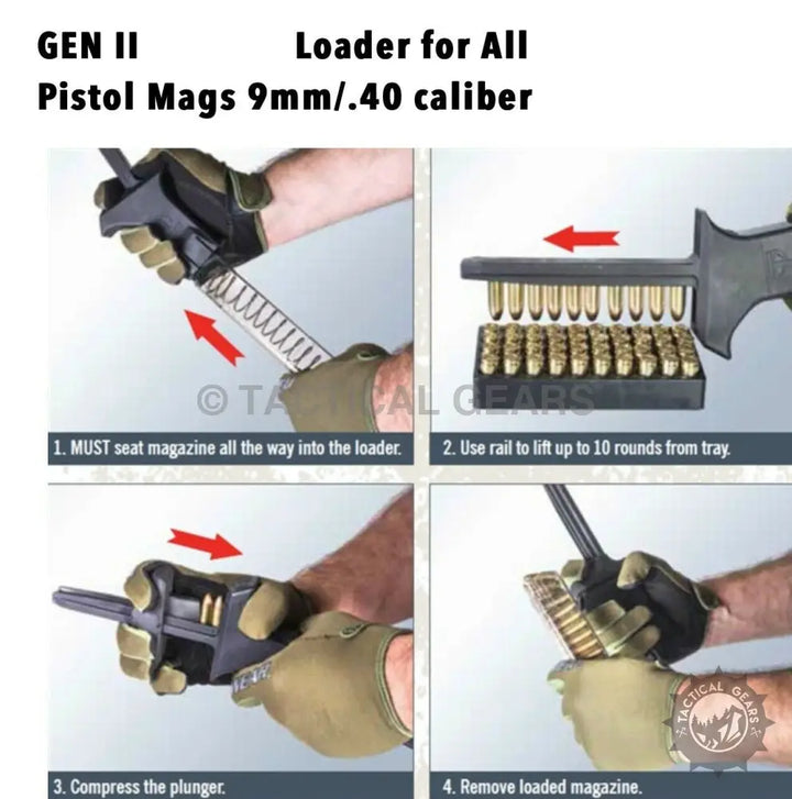 Universal Rifle Speed Loader for 9mm and .40 caliber pistol magazines