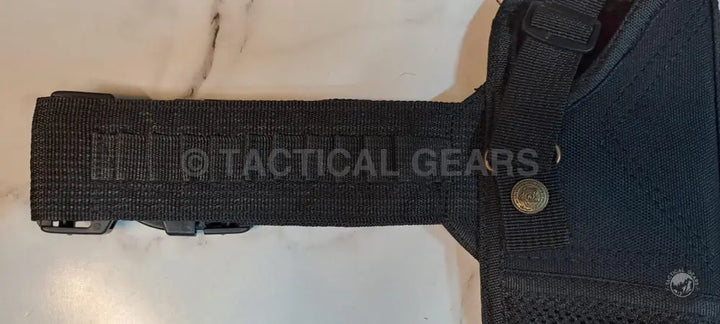Black nylon tactical belt with fabric holster for Universal Waist Holster Low Profile