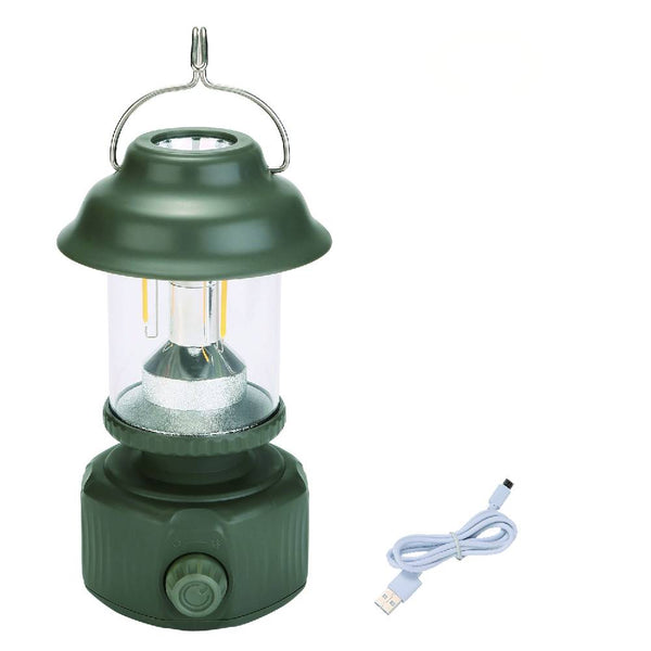 Green portable camping lantern with USB cable for DAT DT-712 high quality lamp use