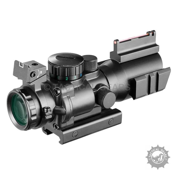 VOMZ 4x32 ACOG riflescope with integrated iron sights for tactical shooting