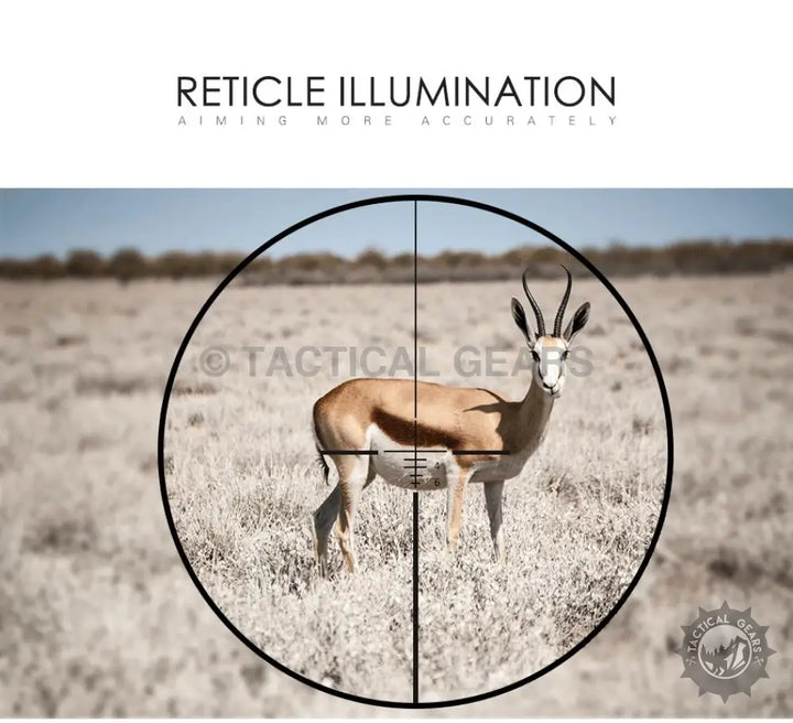 VOMZ 4x32 ACOG riflescope reticle aiming at springbok for tactical hunting optics