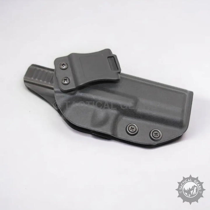 Dark grey Kydex waistband pistol case holster with belt clip for secure carry