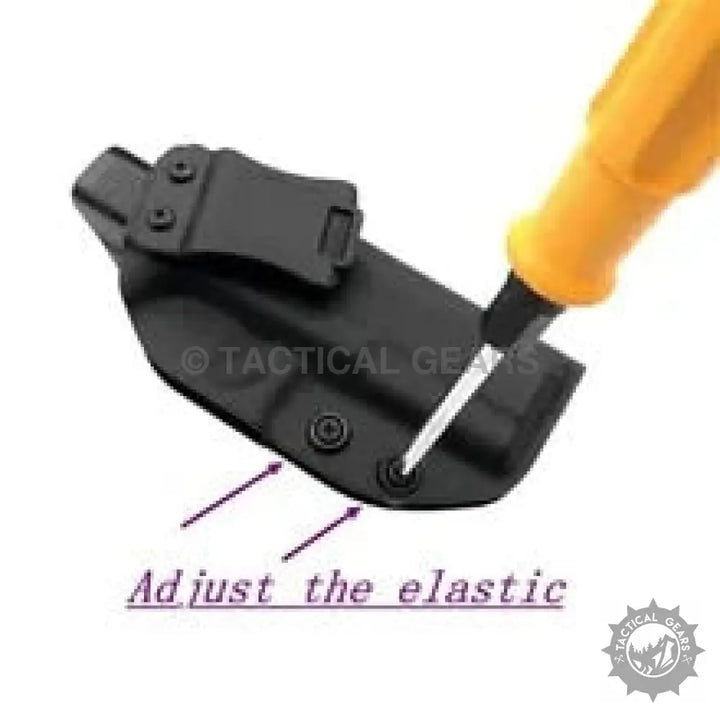 Black Kydex Waistband Pistol Case Holster with adjustable retention for secure carry