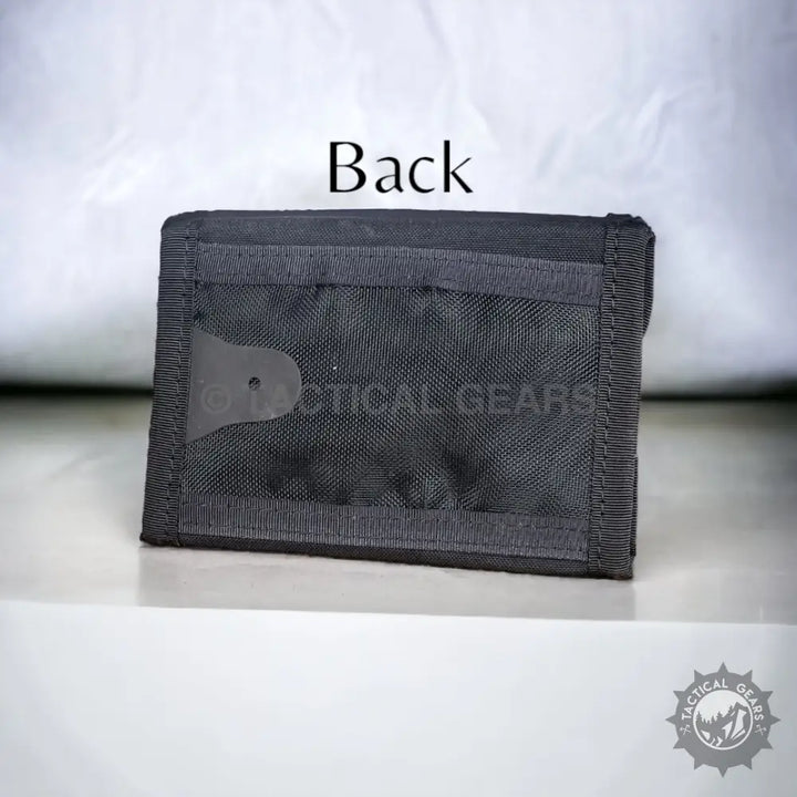 Waterproof Nylon Canvas Tactical Tri-Fold ID Wallet with multiple card slots and secure closure