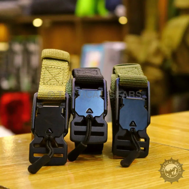 Tactical Web Belt with Black Buckles in Three Colors for Durable and Quick-Release Use