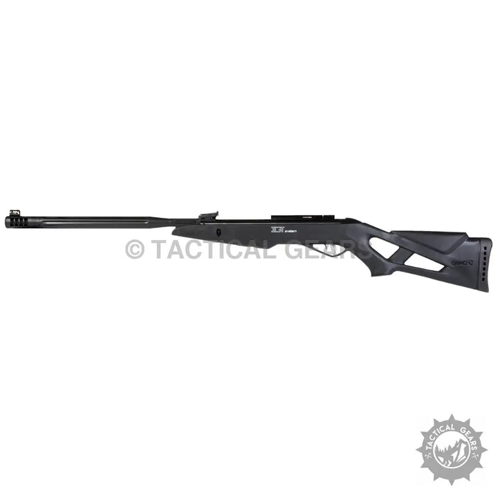 Black synthetic stock Gamo Whisper Maxxim IGT 5.5mm air rifle with muzzle brake for plinking fun