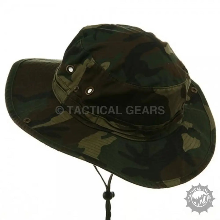 Camouflage boonie hat with chin cord, perfect summer hat for outdoor activities