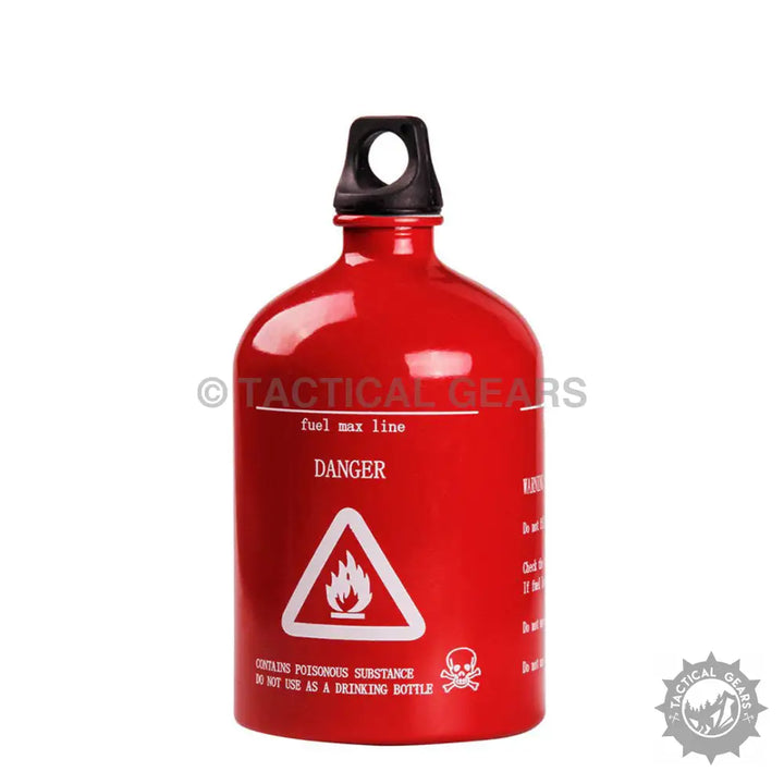 Red metal fuel bottle with resistance black loop cap for Small Powerful Gasoline Stove Camping
