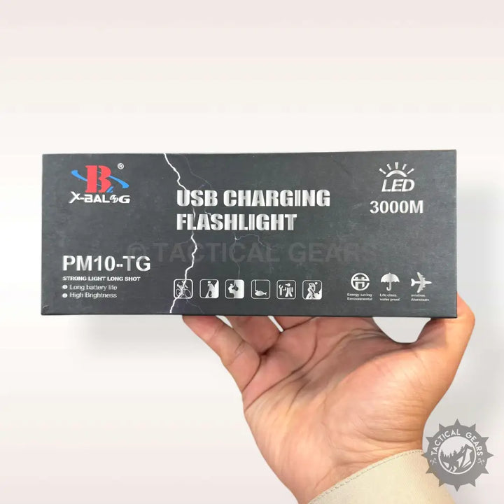Black box for X-Balong PM10 USB flashlight with 3000M range and LED charging USB flashlight