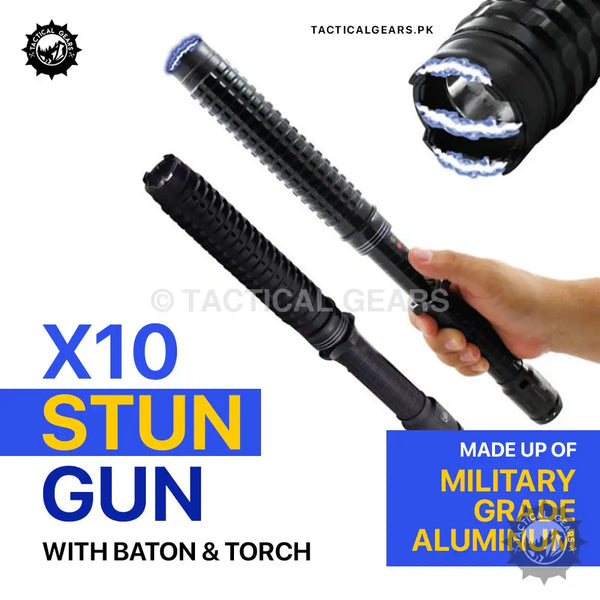 X10 Stun Gun & Baton & Torch Self Defence