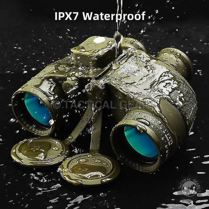 Waterproof olive green hunting binoculars with blue-tinted lenses from YD Optical
