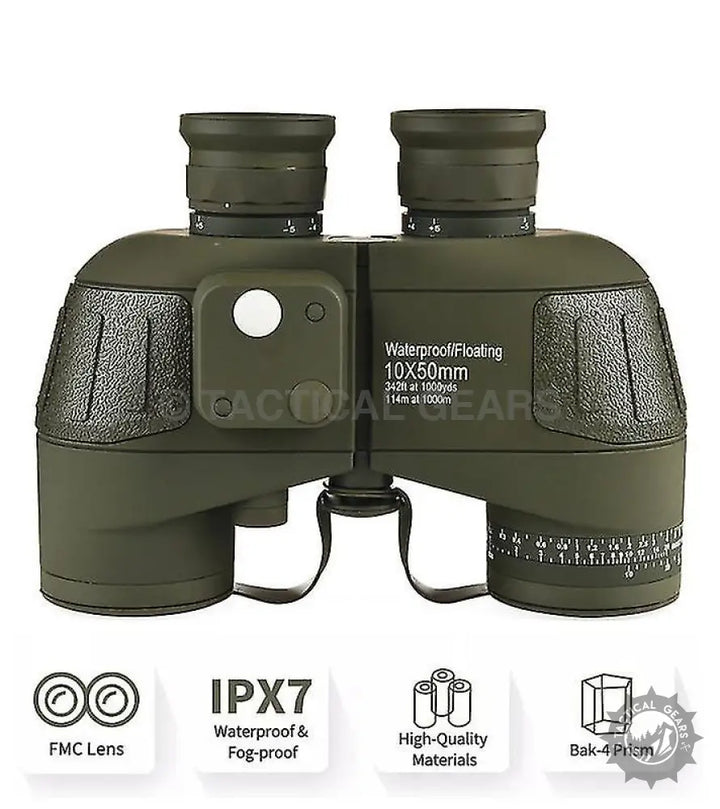Olive green waterproof fog-proof hunting binoculars with FMC lenses and Bak-4 prisms