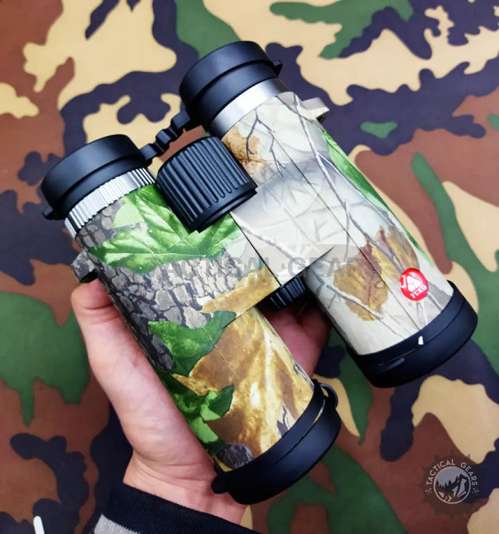 Camouflage Yuko Binoculars with Black Caps for outdoor wildlife viewing