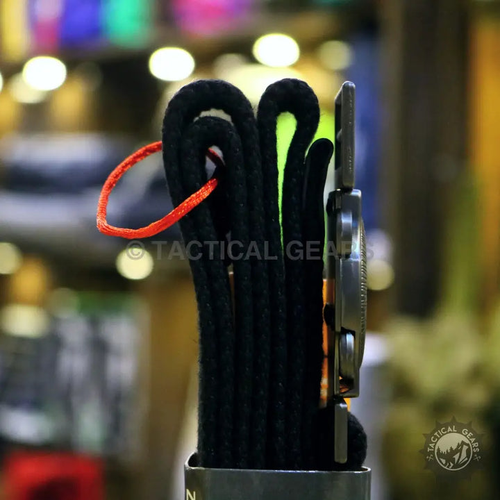 Black paracord belt with red loop and carabiner clip for Zhanbeiku Operator Belt