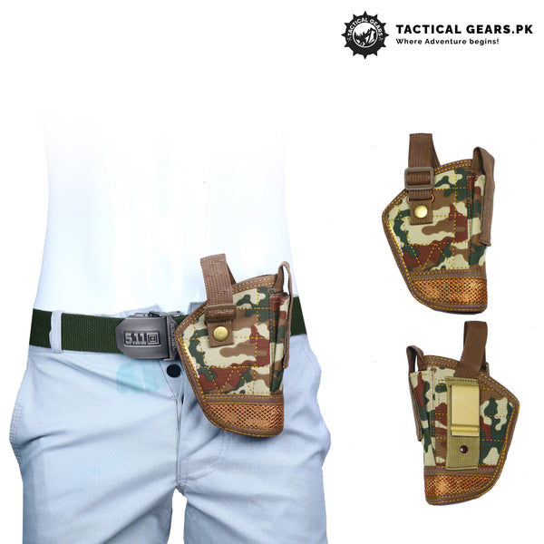Universal Belt Holster with Strap Fabric Camo