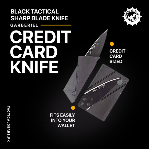 Garberiel Credit Card Knife - Black Tactical Sharp Blade Knife