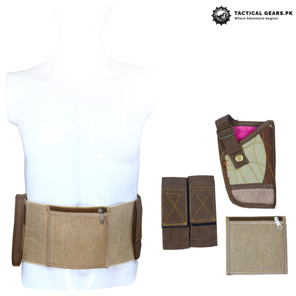 Universal Belly Holster Fabric Almond & Brown