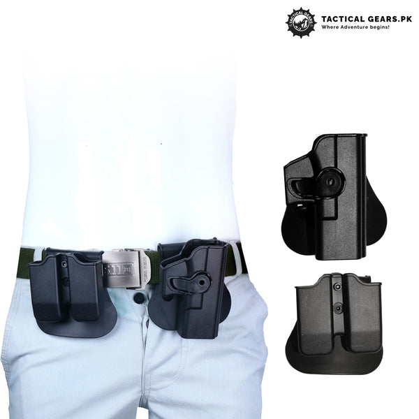 Polymer Holster with Magazine Pouch for Beretta Black