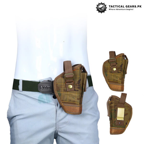 Universal Belt Holster with Strap Fabric Green