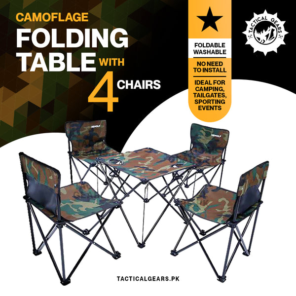 Folding Table and 4*Chairs Set (Camo)