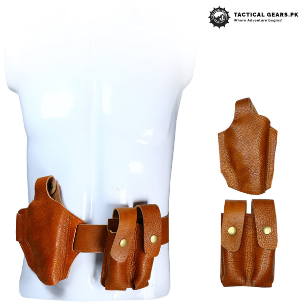 Belly band holster Textured Leather Brown