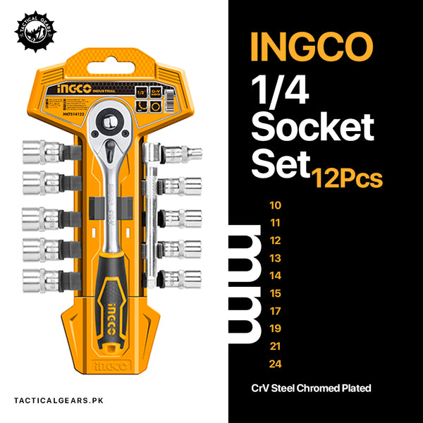 INGCO 1/4 Socket Set - 12Pcs