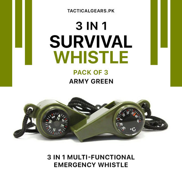 3 in 1 Survival Whistle (Pack of 3)